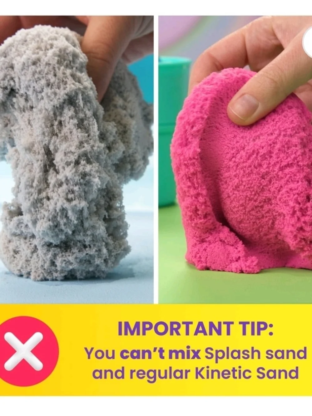 Kinetic Sand, Splash Starter Case with 6oz Color-Change Play Sand, 3 Tools Molds